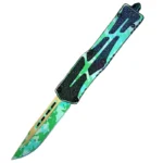 5.75 INCH OTF POCKET HUNTING KNIVES/440 ROUNDS BLACK BLADE/TK584 - Image 4