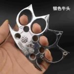 Defense equipment thickened bull head tiger finger martial arts gloves hand buckle fist buckle iron four-finger tiger fighting hand support ring ring - Image 3