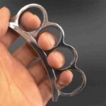 The new knuckle copper ring four-finger ring hand brace small cute shoulder pole finger tiger fist buckle ring iron four-finger hand buckle - Image 7