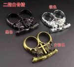 Cartoon white bone essence anti-wolf two-finger ring all-metal life-saving tool self-defense key pendant survival hand buckle two-fingered tiger - Image 4