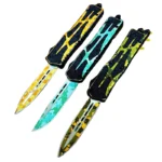 5.75 INCH OTF POCKET HUNTING KNIVES/440 ROUNDS BLACK BLADE/TK584