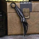 Black Folding Pocket Folding Paw Knife, Household Pocket Fruit Knife, Key Chain DYI Folding Tool Knife, Unpacking Tool Knife - Image 2