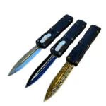 4 INCH GOLD Silver SIDED BLADE double edged switchblade KNIFE-TK025