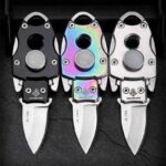 Gyro Shape Knife EDC Key Ring Folding Knife Mini Carrying Pocket High Hardness Pocket Knife Self-defense Folding Knife