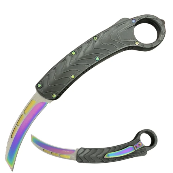 Canivete karambit OTF rainbow TKK238-010
