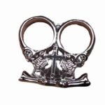 Cartoon white bone essence anti-wolf two-finger ring all-metal life-saving tool self-defense key pendant survival hand buckle two-fingered tiger - Image 5