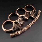 Four-fingered white bone fine hand buckle fist ring finger tiger metal hand support child fist buckle finger ring martial arts fight knuckle copper sleeve - Image 2