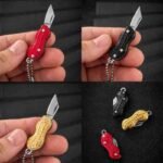 Outdoor Creative Peanut Shaped Mini Key Pocket Knife Stainless Steel Portable Folding Knife Cutter Necklace Knife Fruit Knife - Image 8