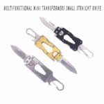 Outdoor Multifunctional Mini Transformers Small Straight Knife New Creative Self-Defense Knife Key Tea Knife