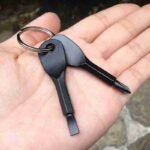 Outdoor Self Defense Pocket Keychain Multifunctional Portable EDC Survival Tool Set Screwdriver Key Flathead Cross Silver Black - Image 8