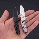 Outdoor survival EDC tool folding knife, Stainless steel mini knife, Keychain pendant knife