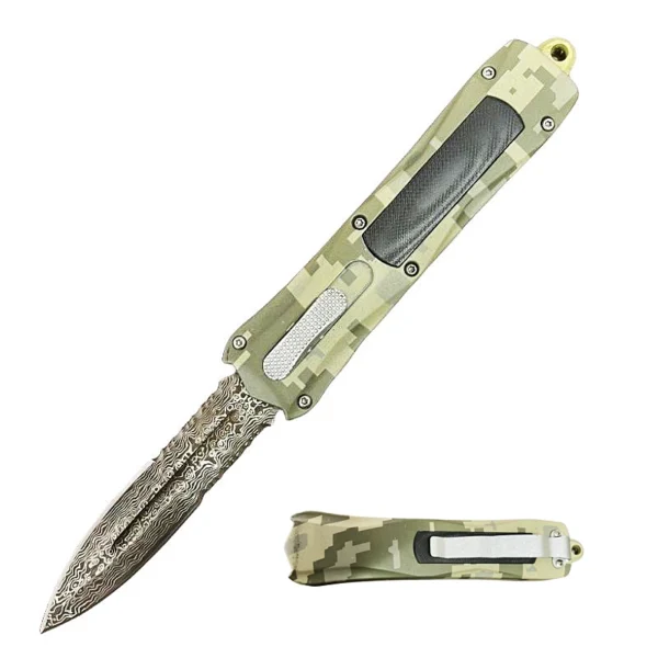 Canivete OTF automático 5,5 pol. aço damasco TK505-03