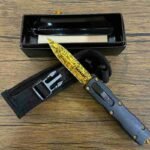 4 INCH GOLD Silver SIDED BLADE double edged switchblade KNIFE-TK025 - Image 6