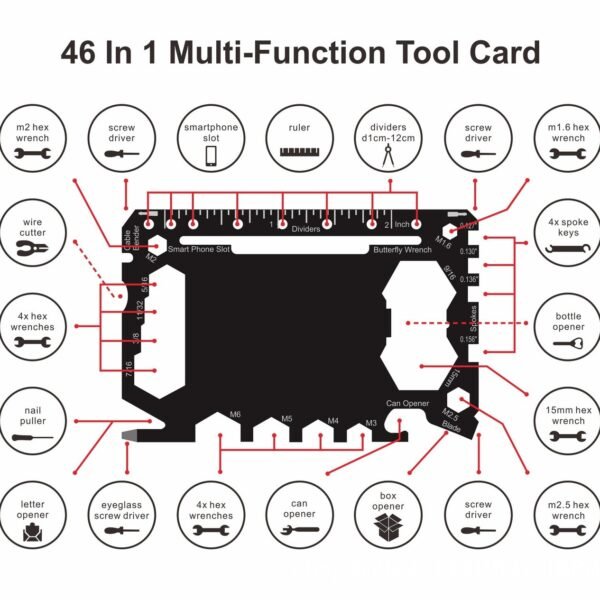Ferramenta cartão multitool 46 pol. aço inox FC-9024
