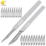 10pcs Carbon Steel Surgical Scalpel Blades + 1pc Handle Scalpel DIY Cutting Tool PCB Repair Animal Surgical Knife