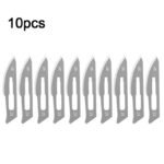 10pcs Carbon Steel Surgical Scalpel Blades + 1pc Handle Scalpel DIY Cutting Tool PCB Repair Animal Surgical Knife - Image 6
