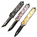 5.5 INCH OTF Gold Dragon Pocket Knife