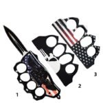 9 inch American flag & punisher & biker Tench OTF knives-TKK238-008 - Image 2
