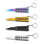 1pc Portable Stainless Steel Folding Butterfly Knife,EDC Outdoor Game Practice Knife,Suitable for Beginners to use - Image 2