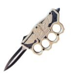 9inch Gold biker knives&BBRASS KNUCKLE Tench OTF Knife -TKT200-03