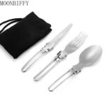 3pcs/set Titanium Cutlery Set Ultra Lightweight Knife Fork Spoon For Home Use Travel Camping Picnic Cutlery Set