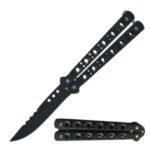5.5inch Closed Length Black Scorpion Balisong Butterfly Flipper Knife - Image 7