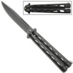 5inch Closed Length Unchained Balisong Butterfly Knife - Black