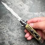 8.75 Inch Italian Stiletto Switch Kris Blade Fick Knife - Image 4