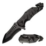 MT-A845 Spring Assist Folding Knife, Black Blade,camping Survival Tactical knives