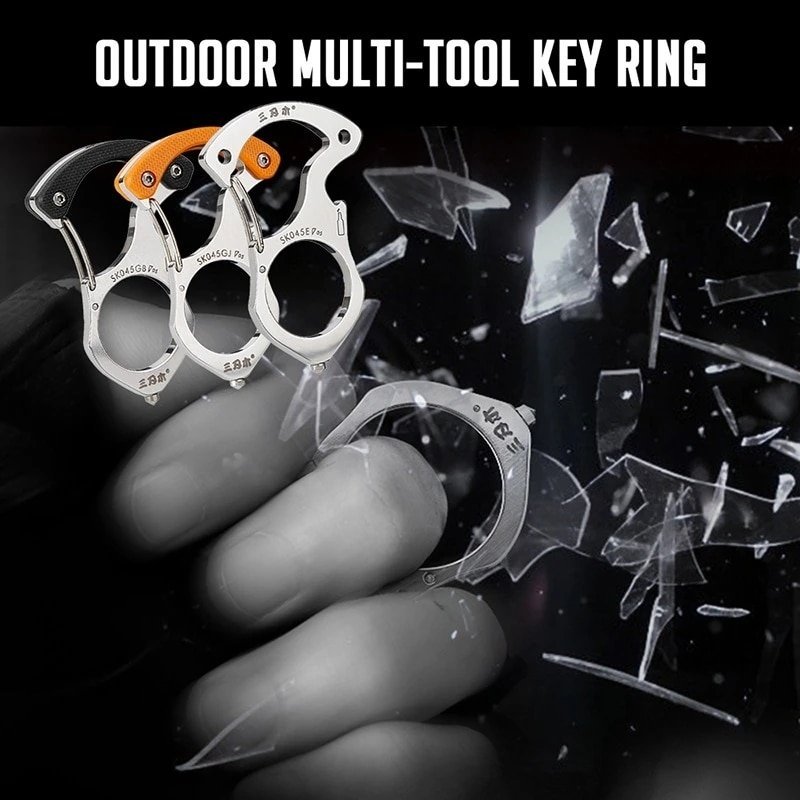 Carabiner-Gadgets-Brass-Knuckles-Survival-Rings-Multi-Functional-Self-Defense-Outdoor-Tools-EDC-Keychain-Protector-Bottle.jpg Carabiner Gadgets Brass Knuckles Survival Rings Multi-Functional Self Defense Outdoor Tools EDC Keychain Protector Bottle Opener - Image 1