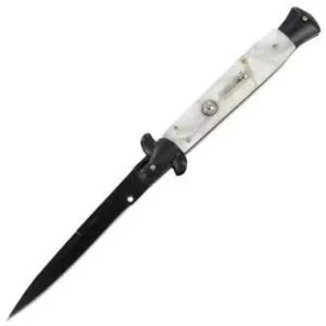 8.75 Inch Black Italian Stiletto Switch Knife - Image 4