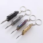 Keychain Knife Stainless Steel Folding Knife Mini Practical Foldable Pocket Keychain Knife Outdoor Accessories - Image 6