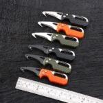 Outdoor Camping Portable Folding Knife Multifunctional Serrated Hook Knife Stainless Keychain Survival Cutter Tool Box Opener - Image 2