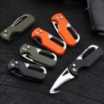 Outdoor Camping Portable Folding Knife Multifunctional Serrated Hook Knife Stainless Keychain Survival Cutter Tool Box Opener - Image 4