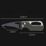 Outdoor Camping Portable Folding Knife Multifunctional Serrated Hook Knife Stainless Keychain Survival Cutter Tool Box Opener - Image 5