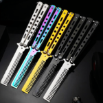 Butterfly knife comb，Folding Trainer Balisong hair comb practice knives