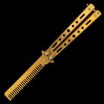 Butterfly knife comb,Folding Trainer Balisong hair comb practice knives - Image 4