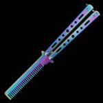 Butterfly knife comb,Folding Trainer Balisong hair comb practice knives - Image 5