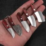 Portable Keychain Pocket Knife Stainless Steel Camping Small Mini EDC Knife Peeler Fixed Blade Wood Handle Kitchen Multi Knives - Image 2