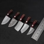 Portable Keychain Pocket Knife Stainless Steel Camping Small Mini EDC Knife Peeler Fixed Blade Wood Handle Kitchen Multi Knives - Image 4