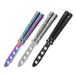 Portable Practice Butterfly Knife CSGO Balisong Trainer Stainless Steel Pocket Foldable Knife Training Tool for Outdoor Games