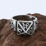 Punk Retro Self Defense Pyramid Ring Titanium Steel Personal Safety Outdoor Survival Men Women Protection Jewelry Fight EDC Tool - Image 3