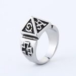 Punk Retro Self Defense Pyramid Ring Titanium Steel Personal Safety Outdoor Survival Men Women Protection Jewelry Fight EDC Tool - Image 6