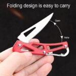 Stainless Steel Blade Shaped Knife Outdoor Camping Self Defense Emergency Survival Knife Tool Folding Portable Key Knife - Image 4