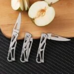 Stainless Steel Blade Shaped Knife Outdoor Camping Self Defense Emergency Survival Knife Tool Folding Portable Key Knife - Image 6