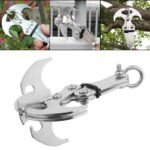 Stainless Steel Survival Folding Grappling Hook Multifunctional Outdoor Climbing Claw Carabiner Travel Rescue Tool Climbing Tool - Image 3