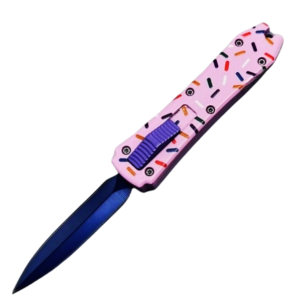 Canivete OTF automático rosa TK239-12