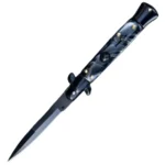 8.75 Inch Black Italian Stiletto Switch Knife