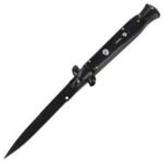 8.75 Inch Black Italian Stiletto Switch Knife - Image 3