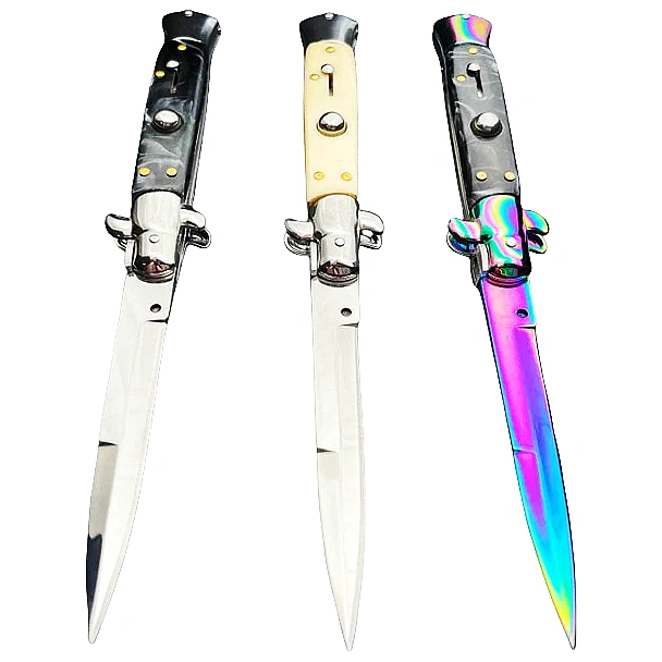 Canivetes stiletto no atacado - 8.75 Inch Italian pocket knife with stiletto switch blade